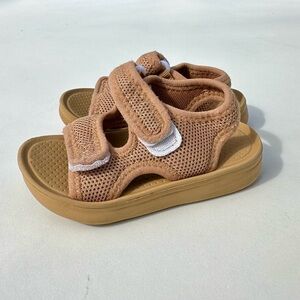 Toddler Velcro Sandal Shoe Sz 7 Tan Kids Baby